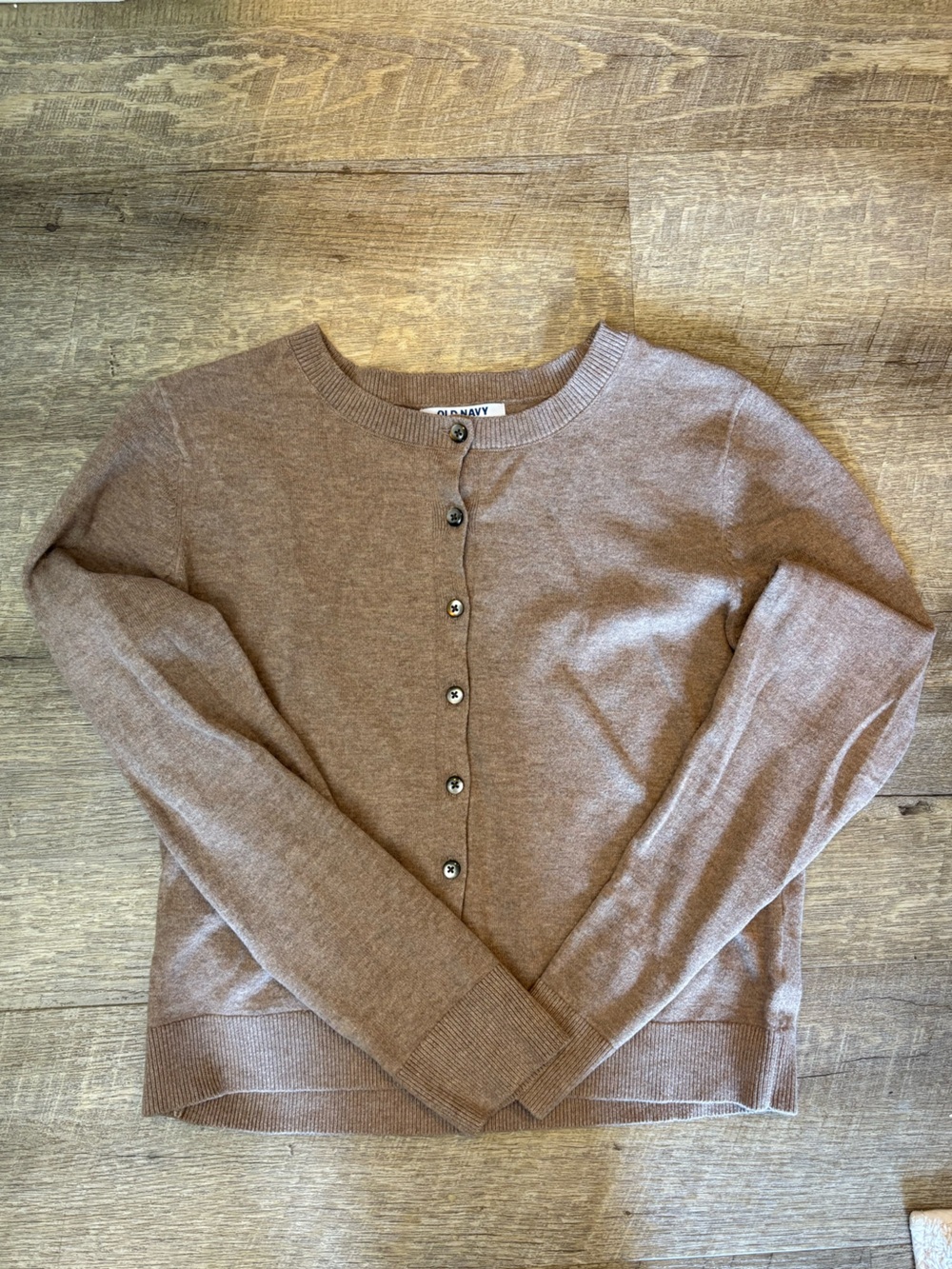 Old Navy Brown Crewneck Button Cardigan